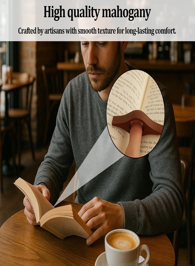 Bolsdoic Thumb Book Page Holder, 2pcs Handmade Natural Walnut Thumb Bookmark, Book Opener Holder, Wood Page Clips, Smooth Finish Wood Reading Accessory, Perfect for Readers, Book Lovers, Bookworm (Walnut wood) - Image 3