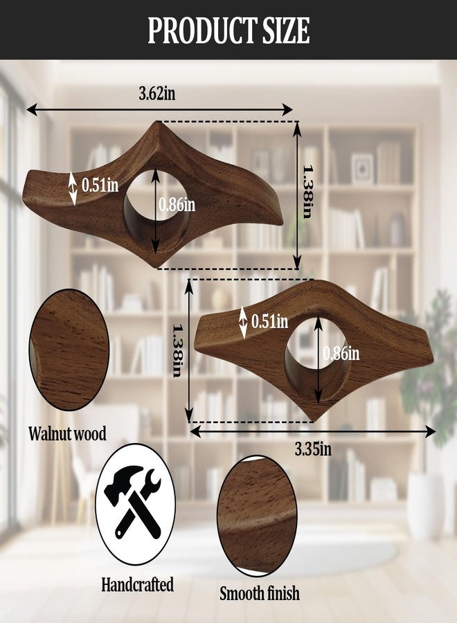 Bolsdoic Thumb Book Page Holder, 2pcs Handmade Natural Walnut Thumb Bookmark, Book Opener Holder, Wood Page Clips, Smooth Finish Wood Reading Accessory, Perfect for Readers, Book Lovers, Bookworm (Walnut wood) - Image 2