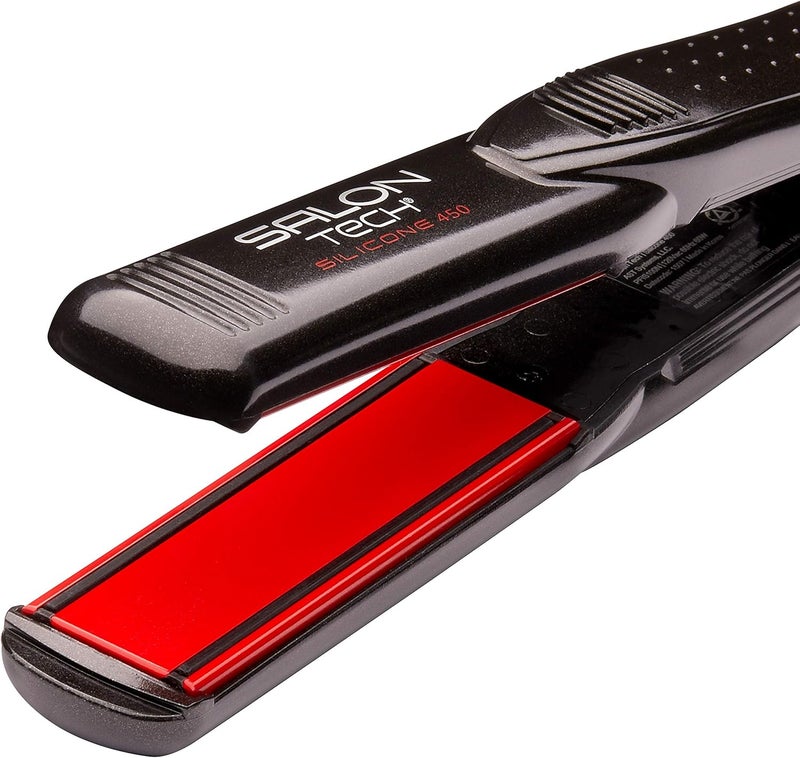 SALON TECH Silicone Flat Iron - Professional Ceramic and Silicone Hair Straightener with 450 Degree Heat (1 Inch) - Image 1