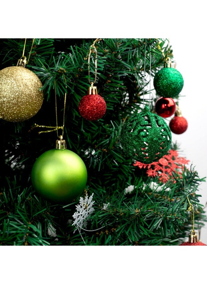 DomeStar DomeStar Christmas Tree Ornament Set, 112PCS Shatterproof Red Green and Gold Christmas Ball Assorted Christmas Baubles Glitter Hanging Decorations for Xmas Tree Christmas Party  - Image 5