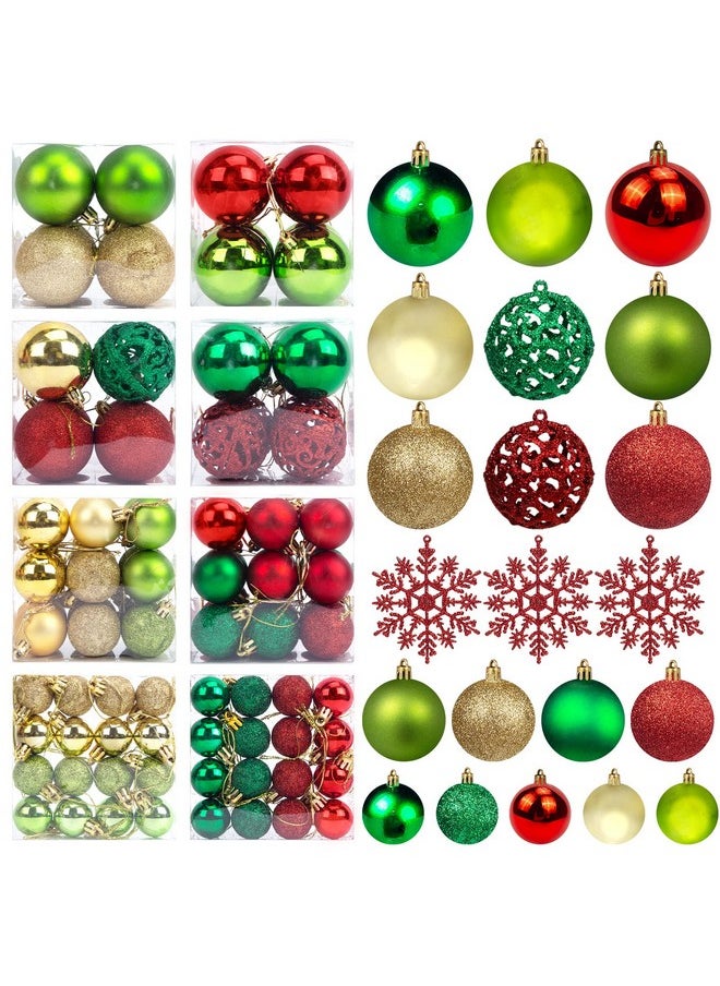 DomeStar DomeStar Christmas Tree Ornament Set, 112PCS Shatterproof Red Green and Gold Christmas Ball Assorted Christmas Baubles Glitter Hanging Decorations for Xmas Tree Christmas Party  - Image 1