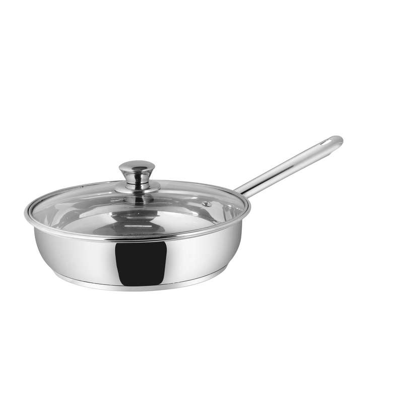 Pan Home Essentials Fry Pan With Lid Dia24cm -Chrome - Image 1