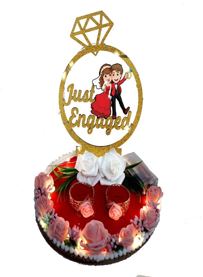 The Bride Made™ Engagement Ring tray holder platter with Fairy LED Light (LED Lighit) - Image 1