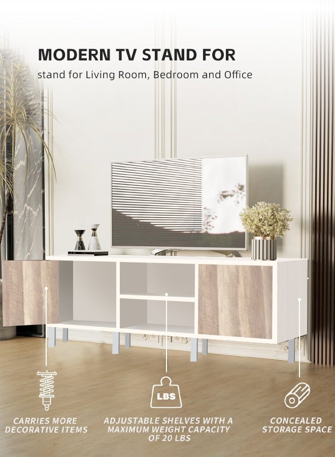 مساحة عمار خزانة تلفزيون، طاولة حامل تلفزيون، غرفة معيشة، رفوف تخزين، مركز ترفيهي، وطاولة وحدة تحكم تلفزيون صناعية، وسائط صناعية - 120*30*51 سم - Image 3