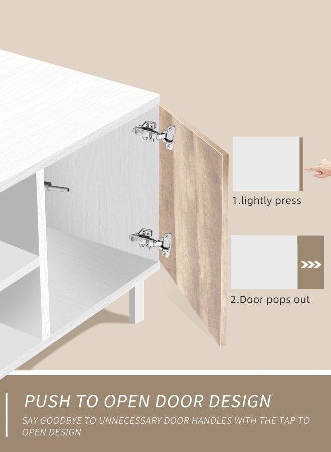 مساحة عمار خزانة تلفزيون، طاولة حامل تلفزيون، غرفة معيشة، رفوف تخزين، مركز ترفيهي، وطاولة وحدة تحكم تلفزيون صناعية، وسائط صناعية - 120*30*51 سم - Image 4