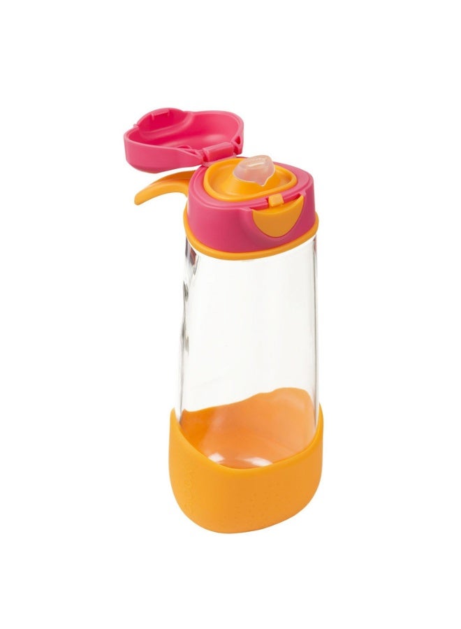 B.Box Sport Spout Drink Bottle for Kids | Easy-Flow Silicone Spout | Leakproof Push Button Lid | Ergonomic Triangle Grip | BPA-Free Tritan™ Water Bottle | 15.2 fl oz | 600ml-Strawberry Shake - Image 1