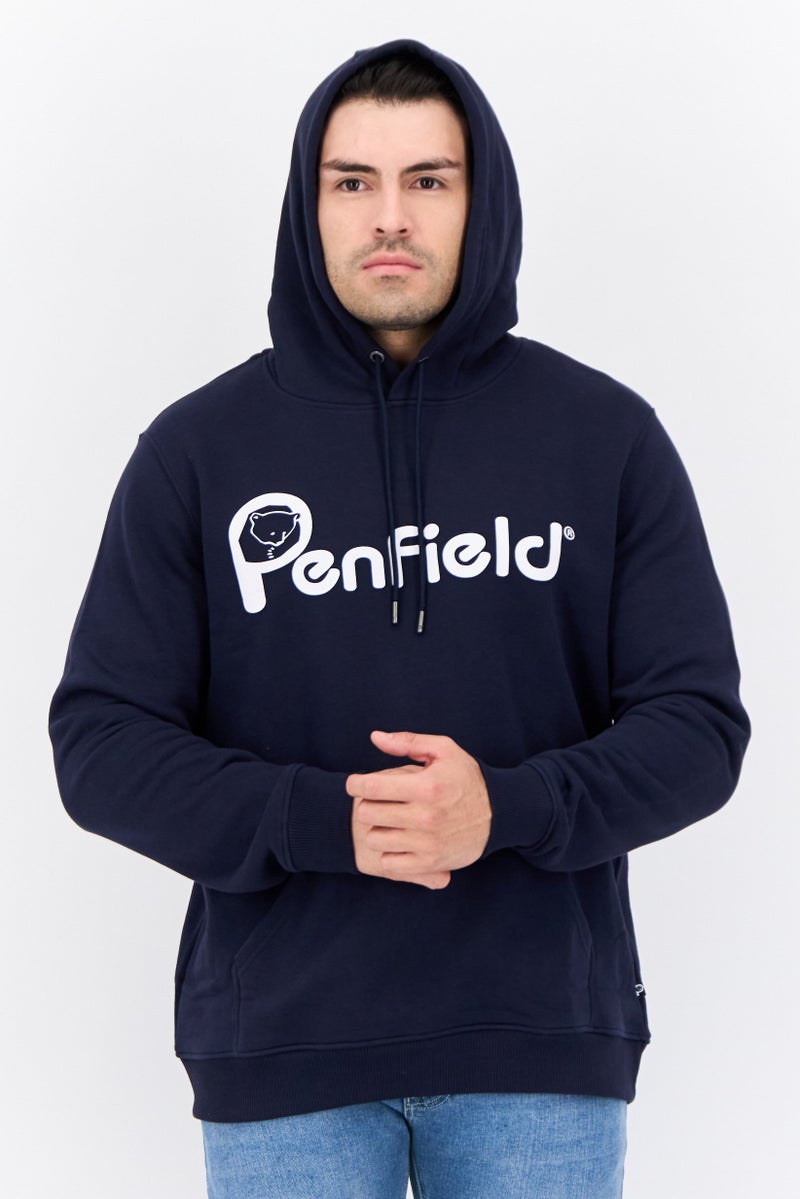 Penfield Men Hooded Brand Logo Long Sleeve sweatshirts, Navy - Image 1