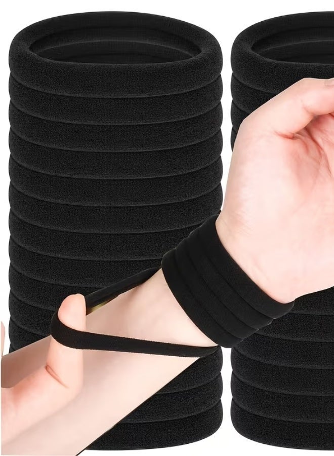 aeen 200pcs Black Hair Ties for Women and Girls, High Elasticity Durable Hair Bands, Soft Towel Hair Elastics for Ponytails, Updos, Braiding, Sports and Daily Use - Image 2