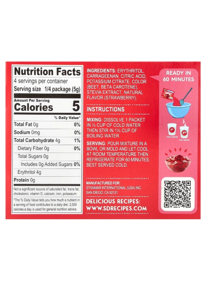 Natural Simply Delish حلوى جيلي طبيعية بسيطة ولذيذة، خالية من الجيلاتين، خالية من السكر، بنكهة الفراولة، 0.7 أونصة (20 جرام) - Image 2