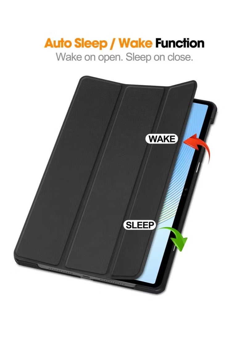 Stand Tablet Cover Tri-Fold Smart Tablet Case Slim Case Multi- Viewing Angles For Honor Pad X9/X8 Pro 11.5 Inch Black - Image 5