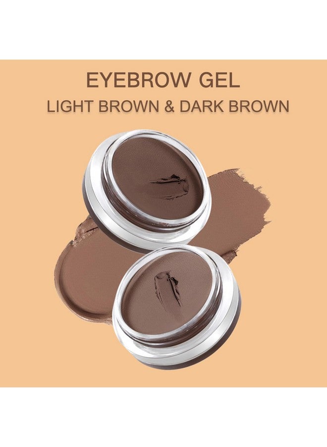 UCANBEMAKEUP 2 In 1 Makeup Kit With Eyebrow Gel,Shaping Wax & Duo Brush, Waterproof Dark Brown Pomade For Fill And Detail Brows, Clear Brow Styling Gel Lift For Fluffy Feathery Brow Breeze - Image 4