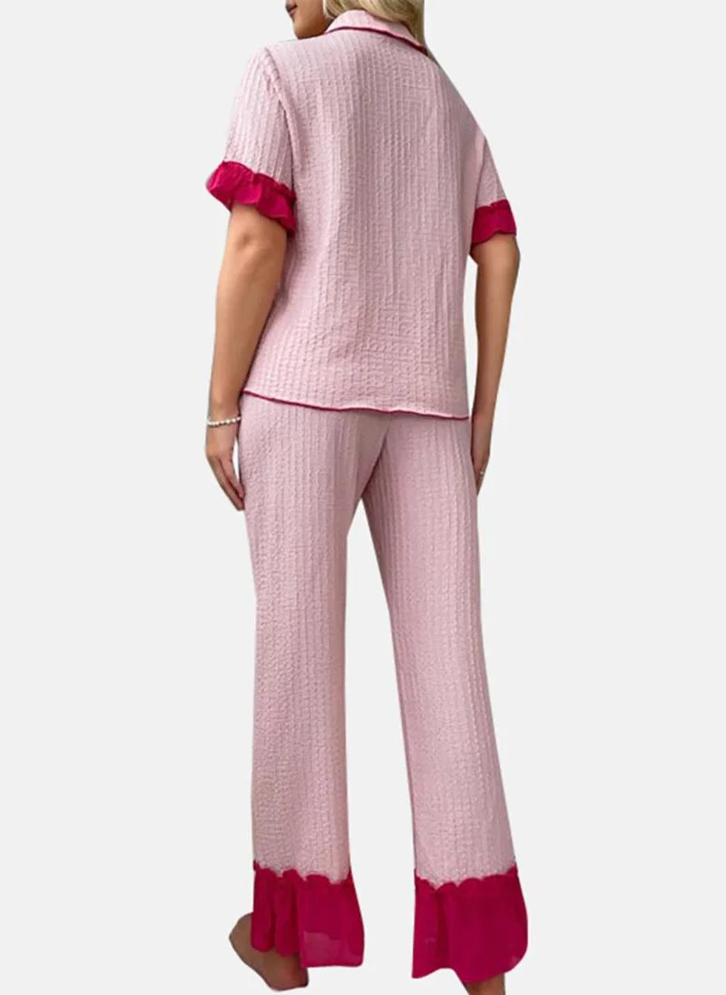 يونيكي Pink Solid Pyjamas & Shirt