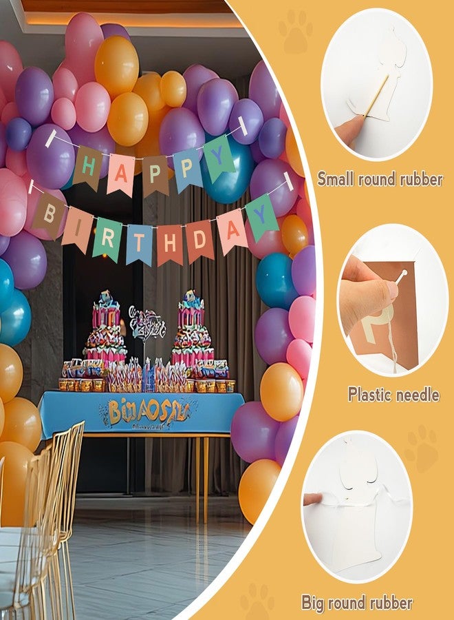 Philbinden 26 قطعة من زينة حفلات الكلاب، لافتة بتصميم كلاب - خلفية لافتة عيد ميلاد، زينة كب كيك بتصميم كلاب، زينة حفلات الجراء لمحبي الكلاب - Image 5