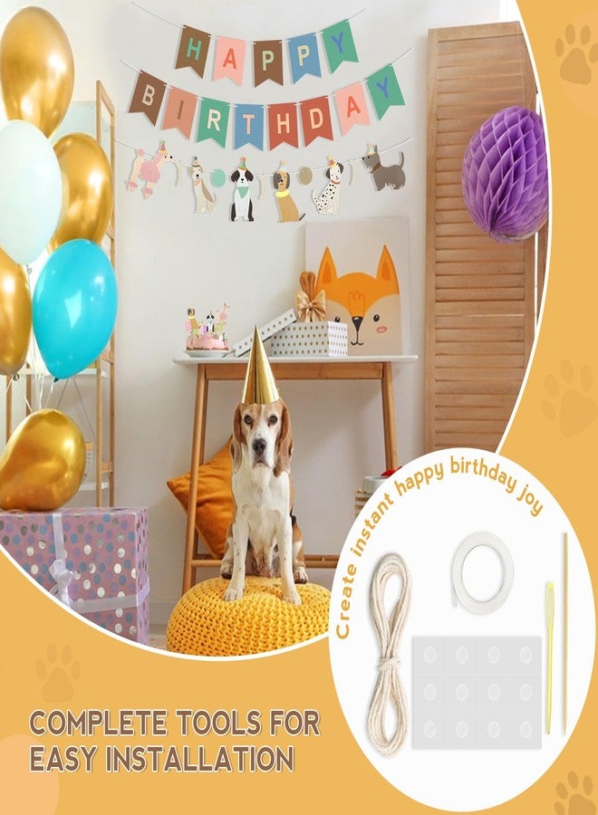 Philbinden 26 قطعة من زينة حفلات الكلاب، لافتة بتصميم كلاب - خلفية لافتة عيد ميلاد، زينة كب كيك بتصميم كلاب، زينة حفلات الجراء لمحبي الكلاب - Image 4