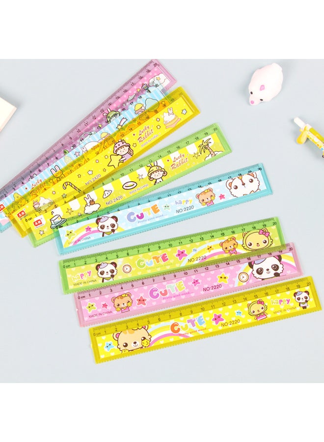 HELPS Student Cartoon Ruler Stationery Supplies Kidsren's High-looking 20cm Drawing Plastic Ruler With Wavy Line - Image 2