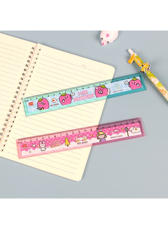 HELPS Student Cartoon Ruler Stationery Supplies Kidsren's High-looking 20cm Drawing Plastic Ruler With Wavy Line - Image 4