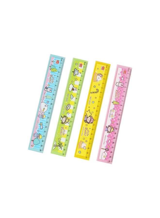 HELPS Student Cartoon Ruler Stationery Supplies Kidsren's High-looking 20cm Drawing Plastic Ruler With Wavy Line - Image 1