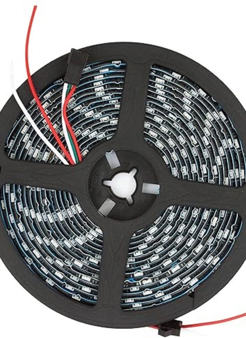 شريط LED ضد الماء قابل للتحكم والتوجيه موديل 5050، بطول 5 متر وجهد 5 فولت وقدرة 45 وات، اسود