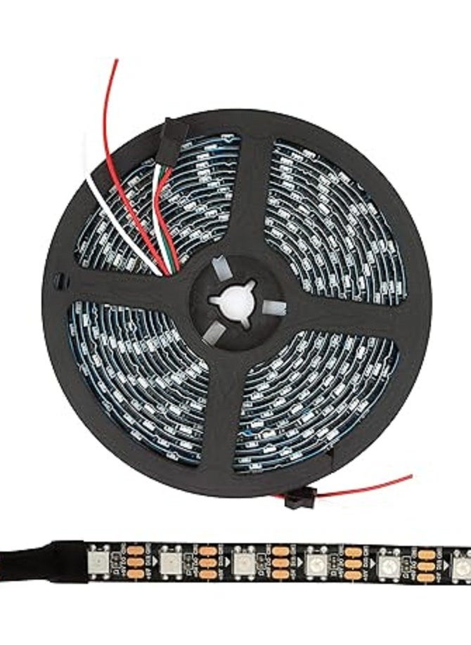 شريط LED ضد الماء قابل للتحكم والتوجيه موديل 5050، بطول 5 متر وجهد 5 فولت وقدرة 45 وات، اسود