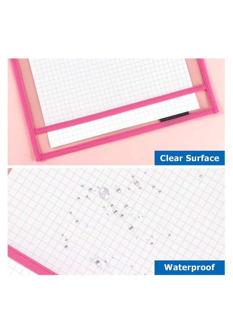 Generic Dry Erase Pocket, 8 Assorted Colors, Ticket Holders Clear Plastic Sleeves Sheet Protectors for Classroom Supplies, School, Office, Home for Teachers, Students  - Image 3