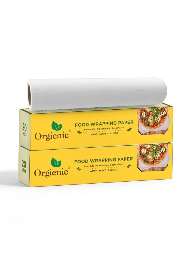Orgienic Food Wrapping Paper Roll 20 Meters | Butter Paper | Greaseproof & Oil Resistant | FDA Certified 100% Food Safe | for Home, Bakeries, Cafes & Restaurants (Pack of 2) - Image 1