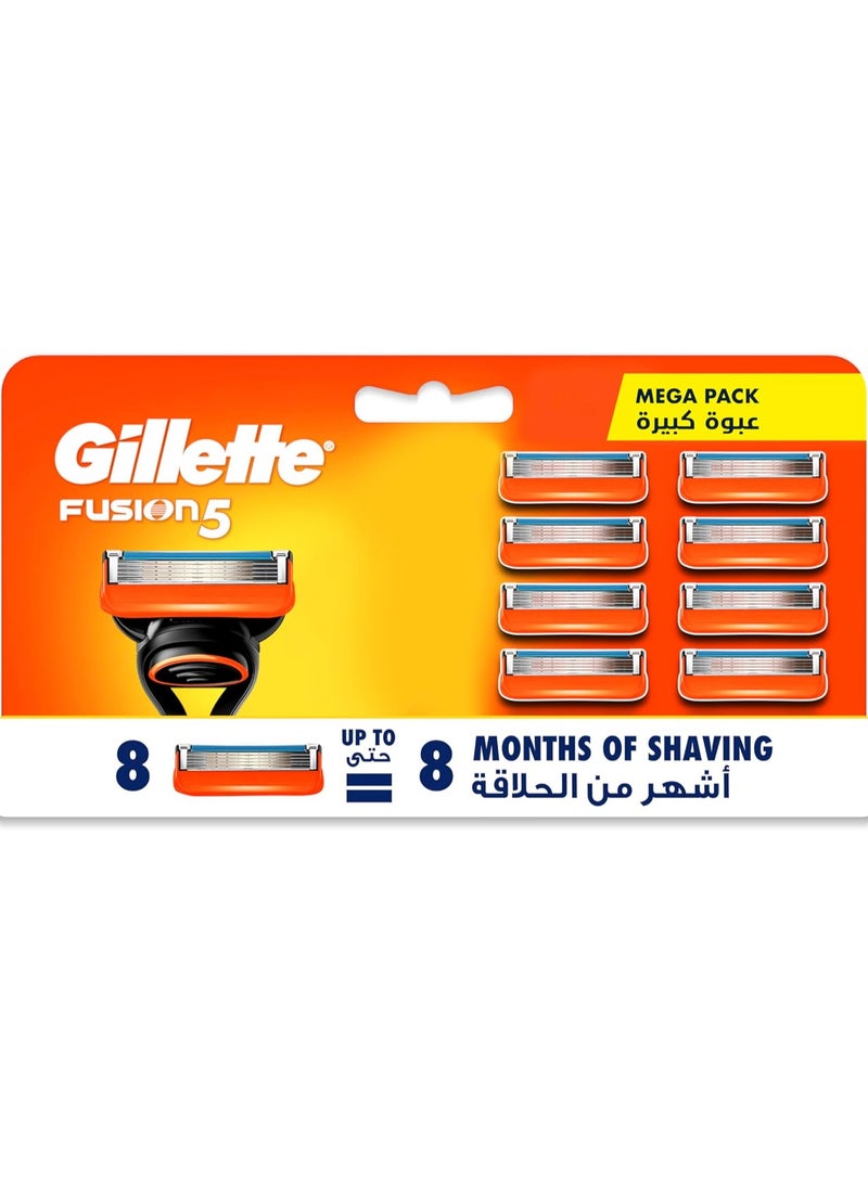 Gillette Fusion5 Men's Blades Razor Refills - Pack of 8 - Image 1
