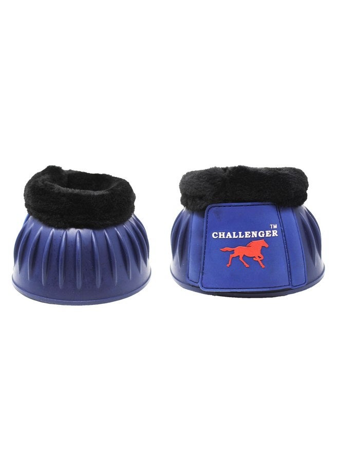 CHALLENGER Horse Rubber Overreach Hoof Protection Fleece Bell Boots 41HI01NV-M - Image 1