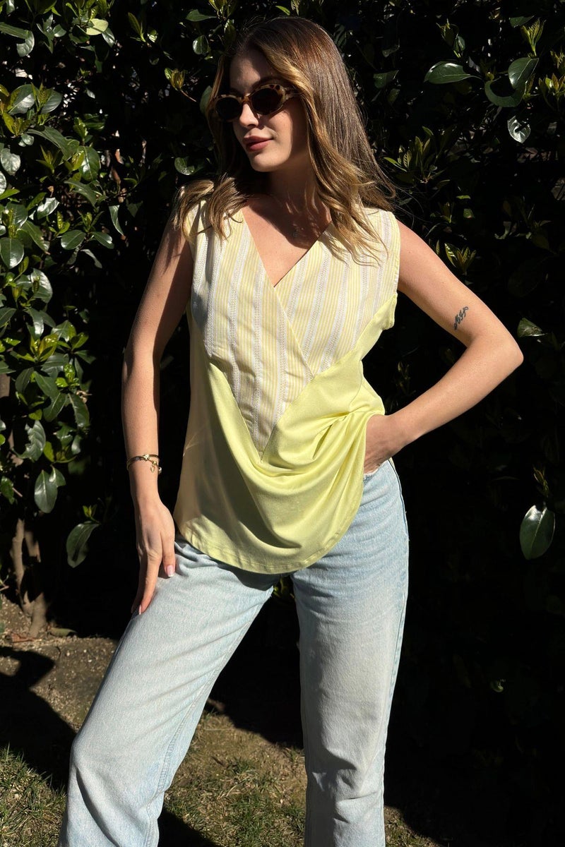 Weshaya بلوزة نسائية صفراء - Image 3