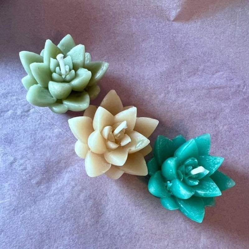LEGACYCART LEGACYCART 3D Lotus Silicone Candle Mould Succulent Lotus Flower Shape for Making Scented Candle Wax Waxmelts Aromatherapy Chocolate Candy Cake Decoration Cupcake Soap Making Resin Crafts Home Decor Party Gifts Molds (PACK OF 1)  - Image 5