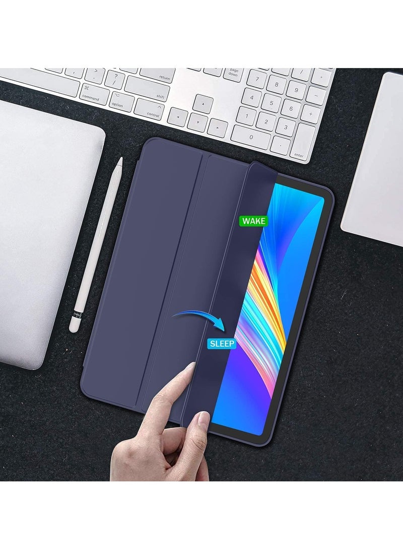 DUSALA iPad Pro 11 Inch Case M4 2024 (5th Generation) with Pencil Holder, [Support Pencil Pro and Pencil (USB-C)], Trifold Stand Smart Case with Soft TPU Back, Auto Wake/Sleep (Navy) - Image 5