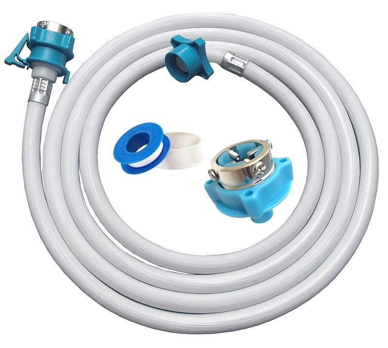 ZEGEL ZEGEL 45Feet Long Washing Machine Inlet Water Hose Pipe Set Suitable for Fully Automatic Front and Top Load with Two Type Adapters Leak Proof Teflon TapeWashing Machine Inlet Pipe Set 1  - Image 1