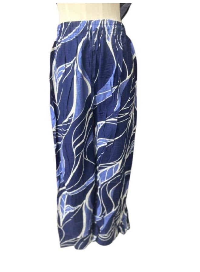 مجموعة ملابس نسائية مكونة من قطعتين، قميص بطبعة جرافيك وأكمام جناح الخفاش، وبنطلون بأرجل واسعة، يناسب المقاس المتوسط ​​والكبير - Image 3