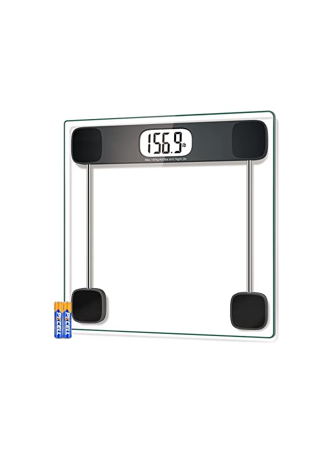 promass Digital Bathroom Scale for Body Weight, Accurate Weighing Scale High Precision Bath Scale for People with Step-On Technology, LCD Display, 400lbs, Batteries and Tape Measure Included - Image 2