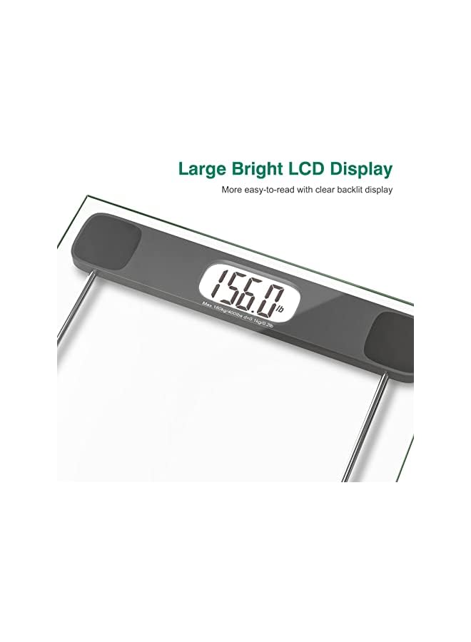 promass Digital Bathroom Scale for Body Weight, Accurate Weighing Scale High Precision Bath Scale for People with Step-On Technology, LCD Display, 400lbs, Batteries and Tape Measure Included - Image 3