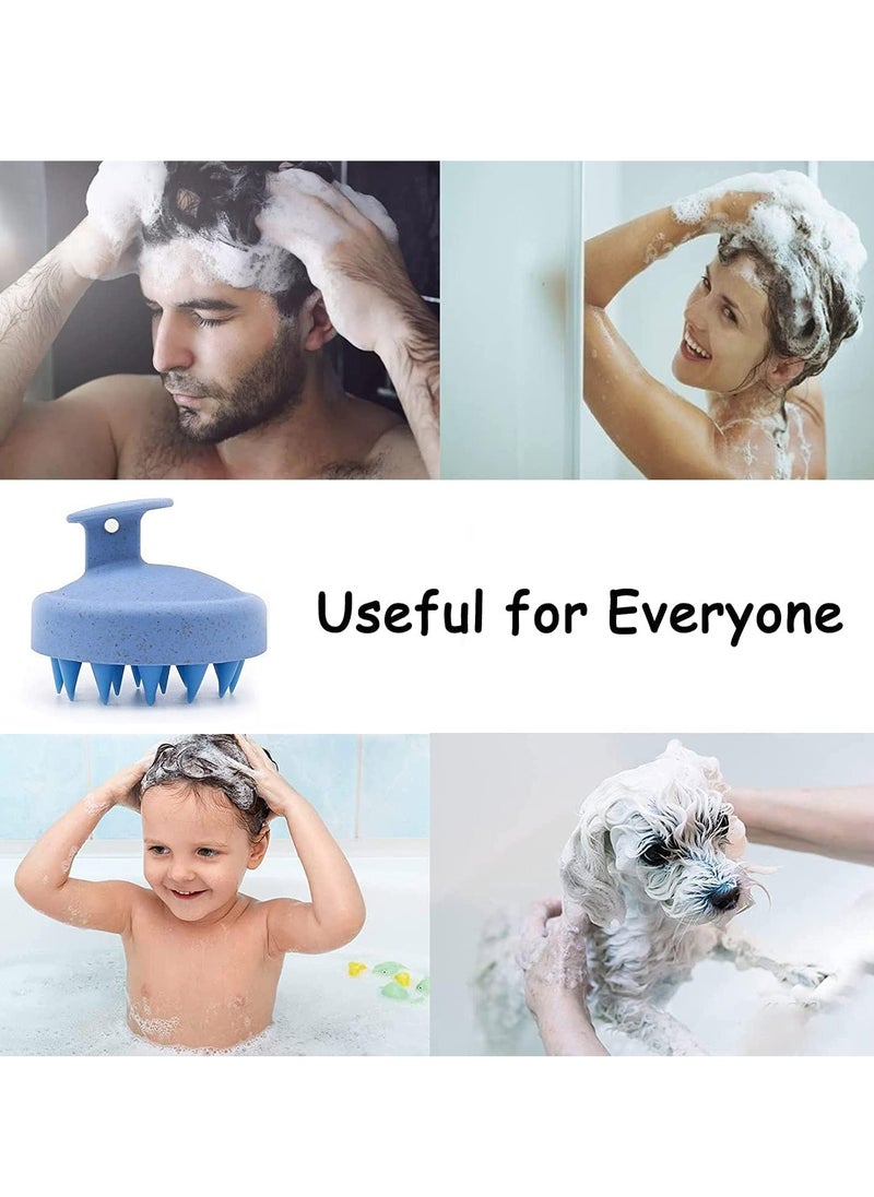 Generic Hair Scalp Massager Shampoo Brush for Shower, Scalp Scrubber with Soft Silicone Bristles for Hair Growth & Dandruff Treatment, Wet Dry Oil Hair Massager for All Hair Types of Women (Blue)  - Image 2