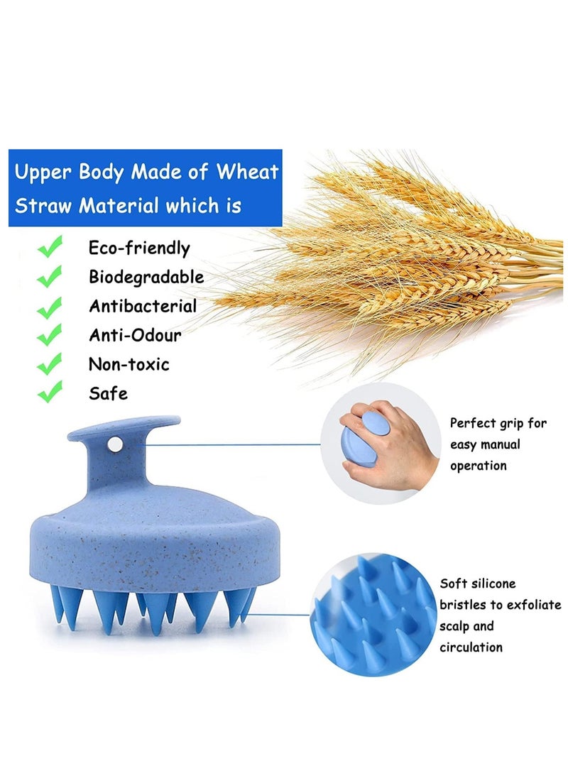 Generic Hair Scalp Massager Shampoo Brush for Shower, Scalp Scrubber with Soft Silicone Bristles for Hair Growth & Dandruff Treatment, Wet Dry Oil Hair Massager for All Hair Types of Women (Blue)  - Image 4