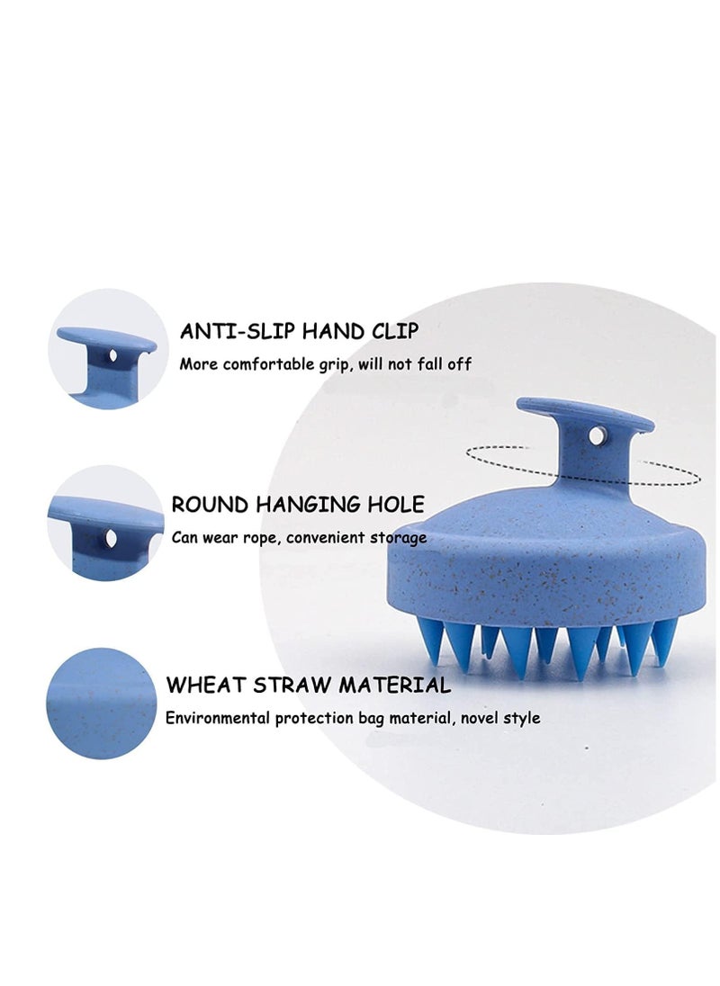 Generic Hair Scalp Massager Shampoo Brush for Shower, Scalp Scrubber with Soft Silicone Bristles for Hair Growth & Dandruff Treatment, Wet Dry Oil Hair Massager for All Hair Types of Women (Blue)  - Image 3