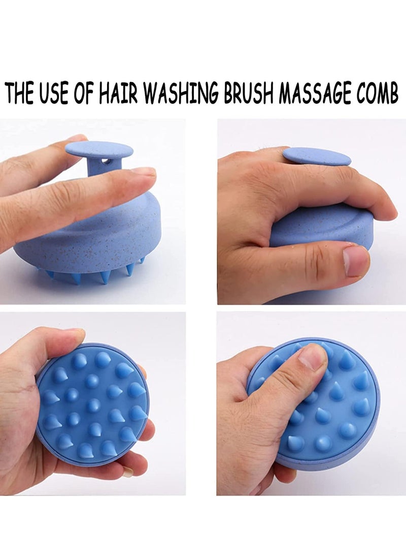 Generic Hair Scalp Massager Shampoo Brush for Shower, Scalp Scrubber with Soft Silicone Bristles for Hair Growth & Dandruff Treatment, Wet Dry Oil Hair Massager for All Hair Types of Women (Blue)  - Image 5