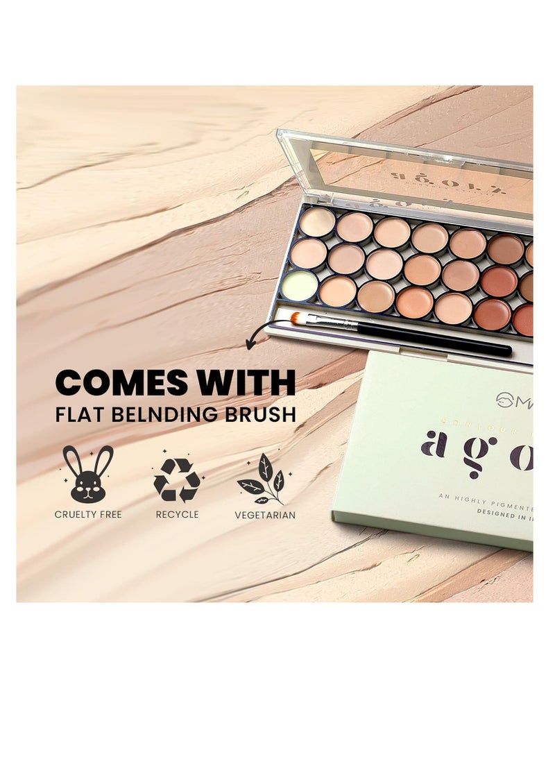 Mars MARS 24 Shade Agory Cream Contour Palette with Brush  Easy to Blend Contour Kit for Women  70.0 gm Shade 02 - Image 4