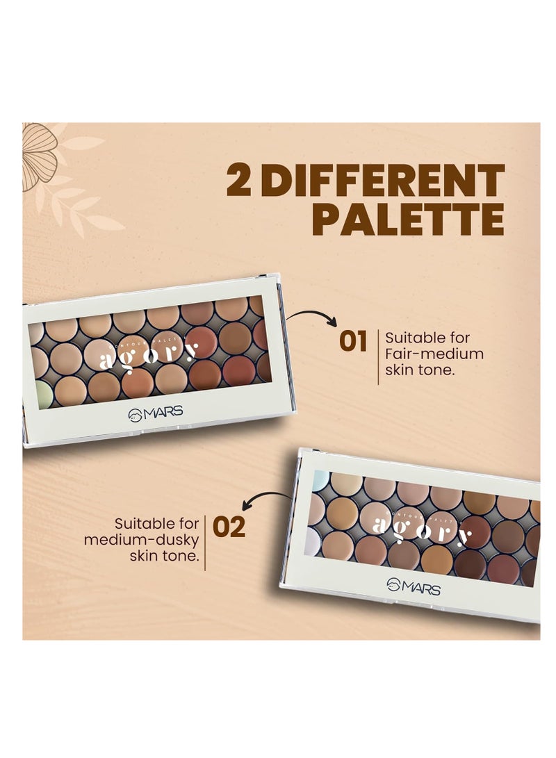 Mars MARS 24 Shade Agory Cream Contour Palette with Brush  Easy to Blend Contour Kit for Women  70.0 gm Shade 02 - Image 5