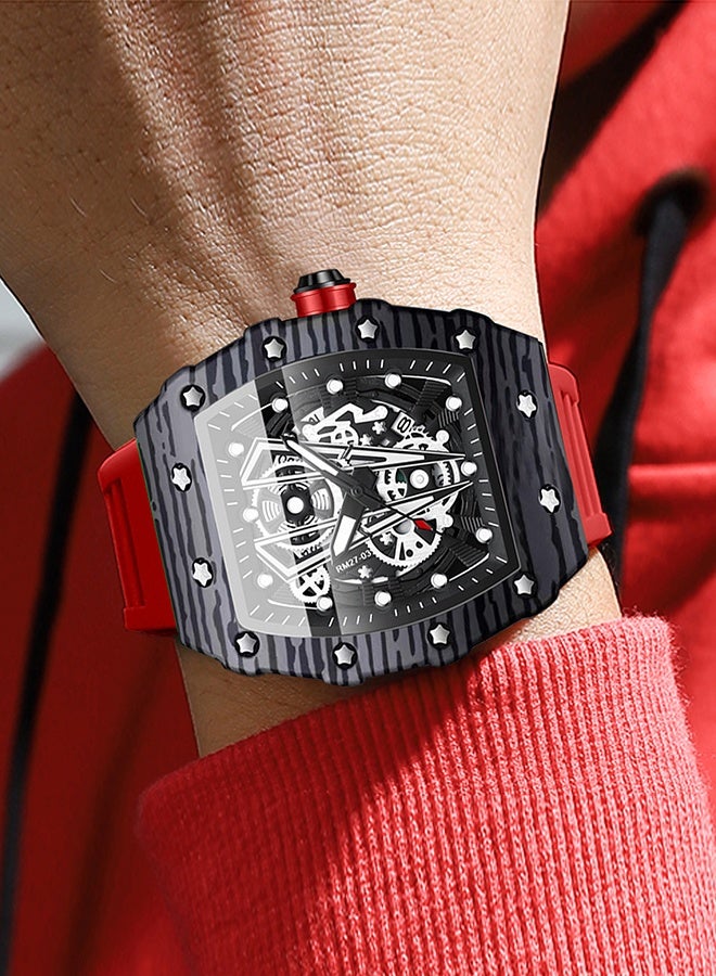 ساعة رياضية للرجال مقاومة للماء بحزام سيليكون B8577 - 42 مم - Image 3