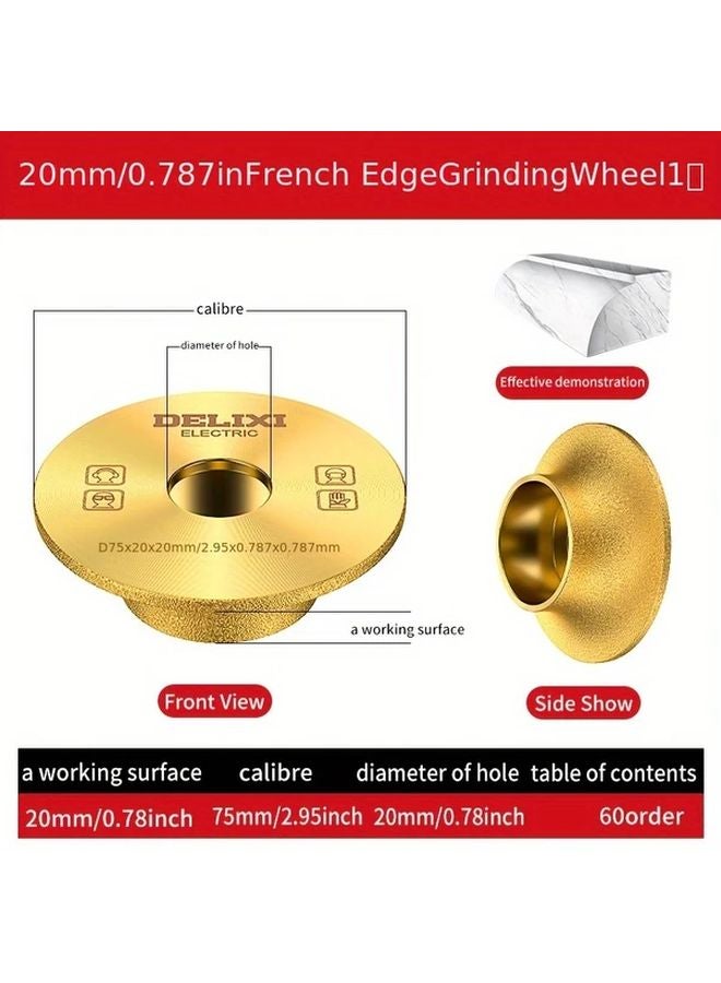 0 79 Inch French Edging Diamond Grinding Wheel For Tile Marble Granite Stone - Image 1