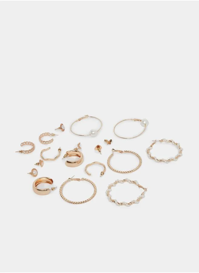 ستايلي Set of 9 - Faux Pearl Assorted Earrings