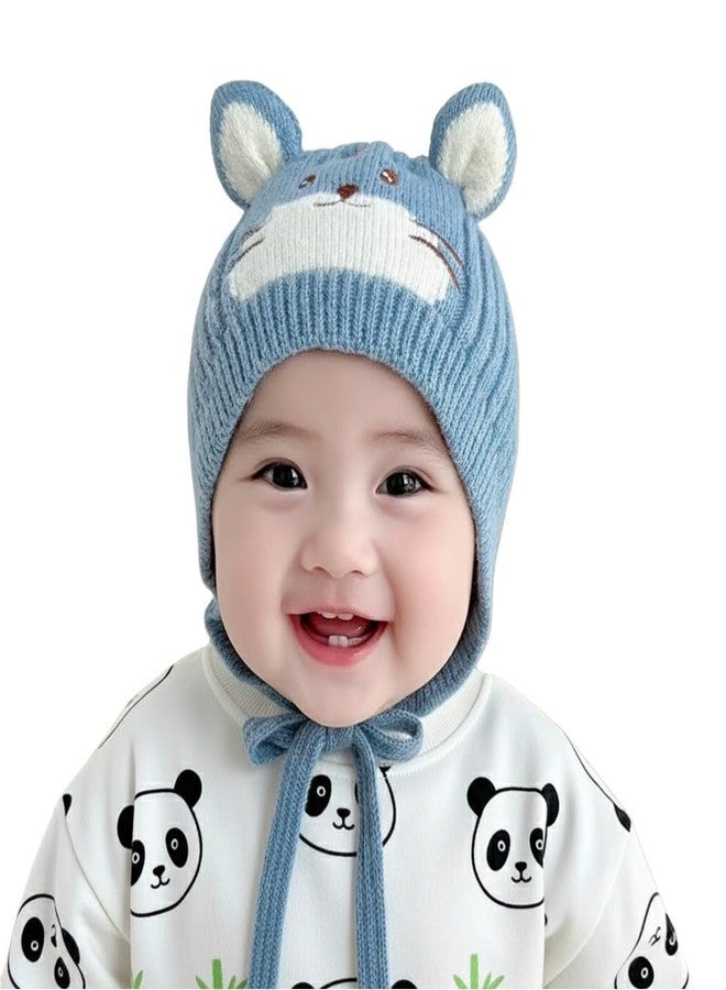 REFFER Wool Baby Winter Caps Unisex Beanie Fit For 3 Months To 4 Years Old Toddler Baby Winter Caps For Kids Boy's And Girl's Free Size (Sky Blue) - Image 1