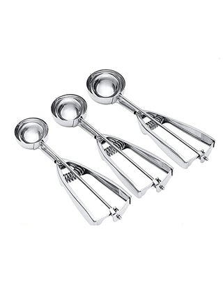 3 Pcs Ice Cream Scoop, Stainless Steel Ice Cream Scooper with Trigger Release, Large/Medium/Small Cookie Scooper for Baking, Cookie Scoops for Baking Set of 3 with Cookie Dough Scoop - pzsku/Z3992FF97DFD37C81F70FZ/45/_/1721844979/e0275e09-c373-4c1a-a90d-7d77a505a2c6