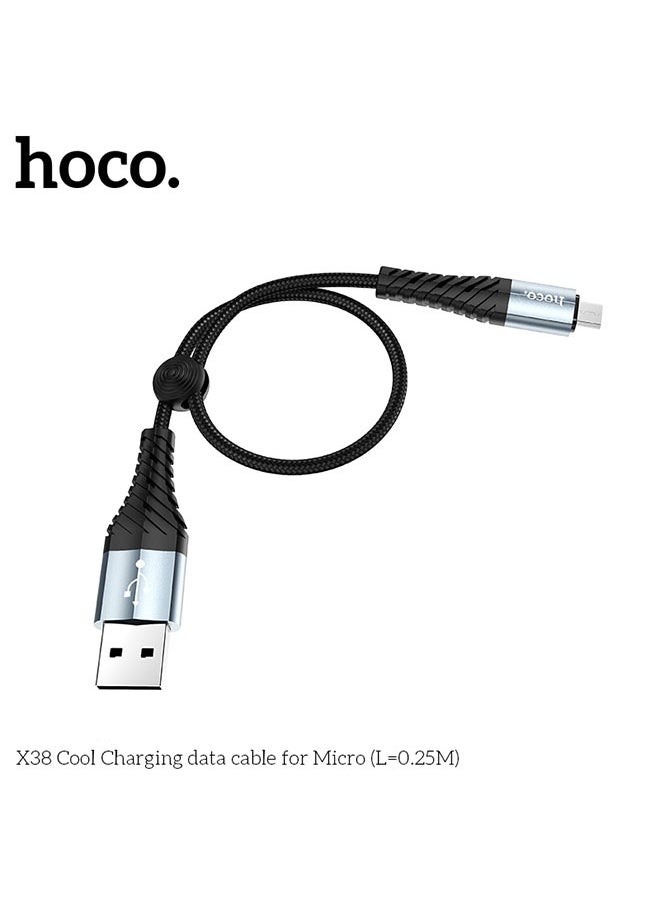 hoco. X38 Cool Charging data cable for Micro(L=0.25M)  - Image 3