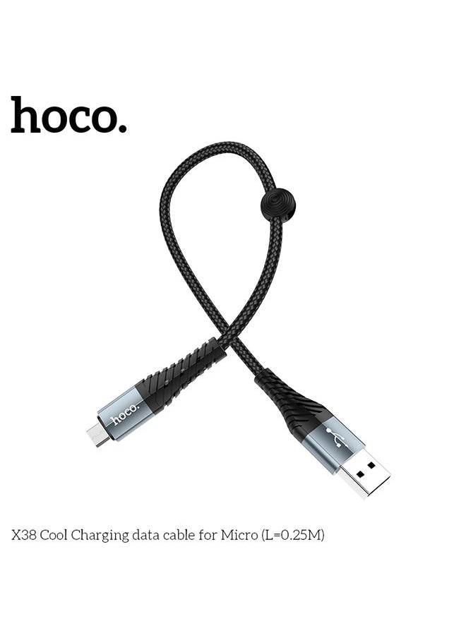 hoco. X38 Cool Charging data cable for Micro(L=0.25M)  - Image 4