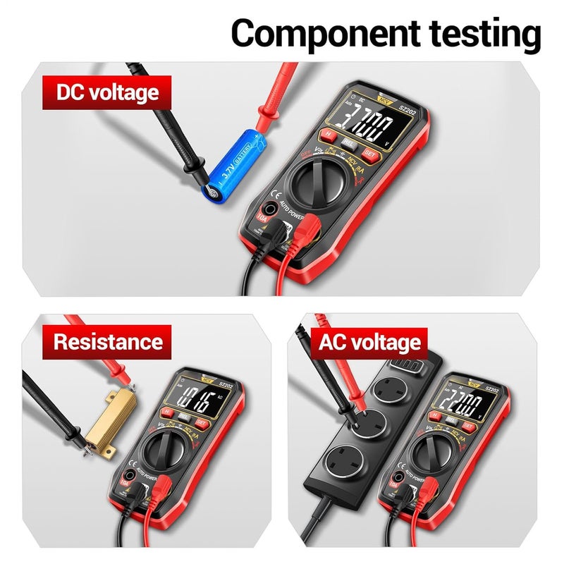 Red Digital Multimeter Voltage Tester AC DC Voltmeter for Home and Beginners - Image 5