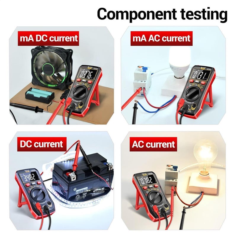 Red Digital Multimeter Voltage Tester AC DC Voltmeter for Home and Beginners - Image 4