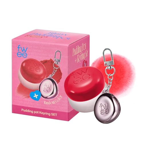 fwee Blurry Pudding Pot Keychain SET Airbrushed Blush Lip Buildable Pigment Longlasting Lightweight Easy to Blend Natural Soft Matte Finish Makeup Dday Neon Red 017 oz - Image 1
